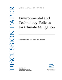 Environmental and Technology Policies for Climate Mitigation