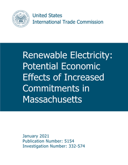 Renewable Electricity: Potential Economic Effects of Increased Commitments in Massachusetts