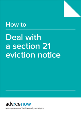 Deal with a Section 21 Eviction Notice