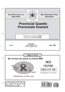 2020 Closing Times for ORDINARY WEEKLY PROVINCIAL GAZETTE