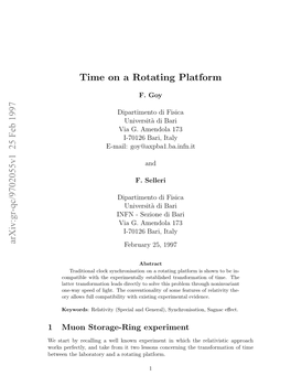 Time on a Rotating Platform
