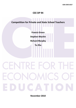 Comparing the Private and State Schools' Labour Market for Teachers in the Era of the Knowledge Economy