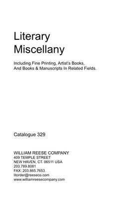 Literary Miscellany