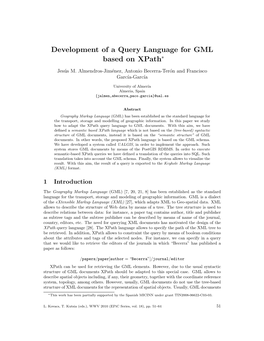 Development of a Query Language for GML Based on Xpath∗