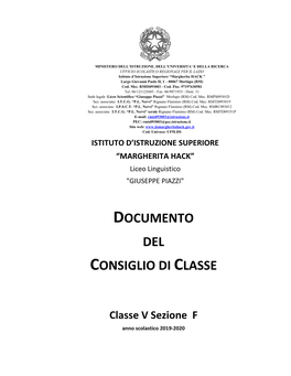 Documento Del Consiglio Di Classe