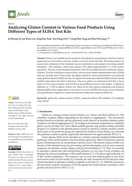 Analyzing Gluten Content in Various Food Products Using Different Types of ELISA Test Kits