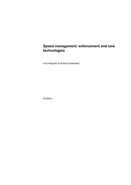 Speed Management: Enforcement and New Technologies