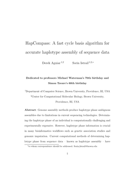 Hapcompass: a Fast Cycle Basis Algorithm for Accurate Haplotype Assembly of Sequence Data