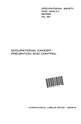 Occupational Cancer - Prevention and Control