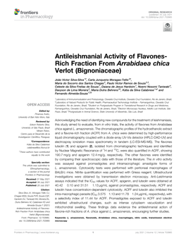 Rich Fraction from Arrabidaea Chica Verlot (Bignoniaceae)