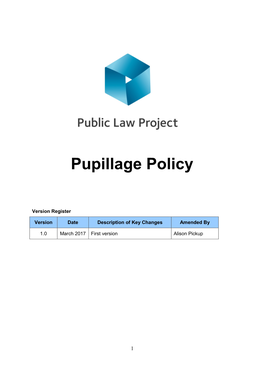 Pupillage Policy