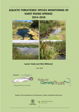 Aquatic Threatened Species Monitoring of Karst Rising Springs 2014‒2018