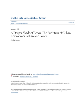 The Evolution of Cuban Environmental Law and Policy, 28 Golden Gate U