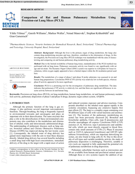 Drug Metabolism Letters, 2019, 13, 53-63