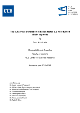 The Eukaryotic Translation Initiation Factor 2, a Hero Turned Villain in Β Cells