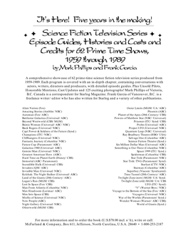 Science Fiction Television Series Episode Guides