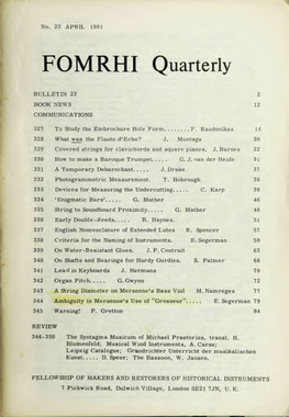 FOMRHI Quarterly