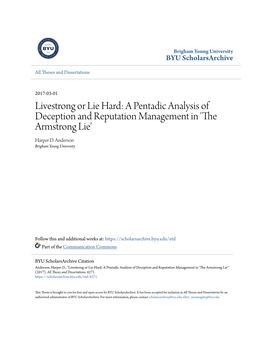 Livestrong Or Lie Hard: a Pentadic Analysis of Deception and Reputation Management in 'The Armstrong Lie' Harper D