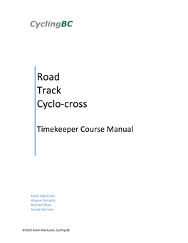 Road Track Cyclo-‐Cross