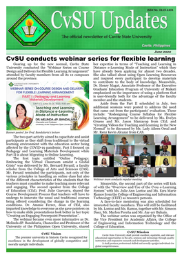 Cvsu Conducts Webinar Series for Flexible