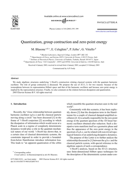 Quantization, Group Contraction and Zero Point Energy