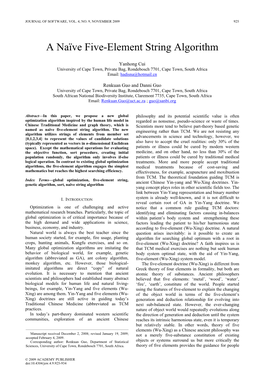 A Naïve Five-Element String Algorithm