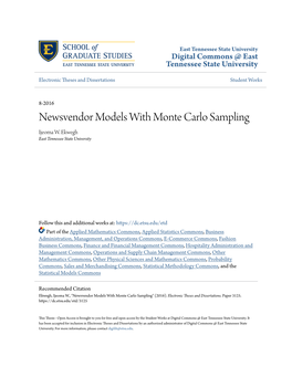 Newsvendor Models with Monte Carlo Sampling Ijeoma W