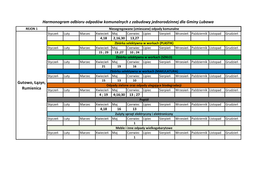 Gutowo, Łązyn, Rumienica Harmonogram Odbioru Odpadów