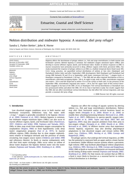 Nekton Distribution and Midwater Hypoxia: a Seasonal, Diel Prey Refuge?