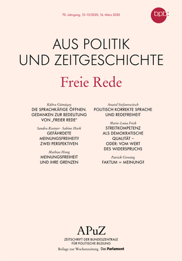 Apuz 12-13/2020: Freie Rede