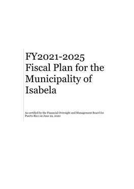FY2021-2025 Fiscal Plan for the Municipality of Isabela