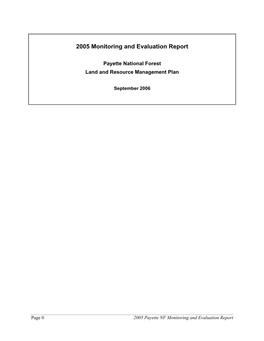 Payette National Forest Monitoring Report