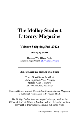 The Molloy Student Literary Magazine