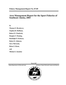 Area Management Report for the Sport Fisheries of Southeast Alaska, 2003