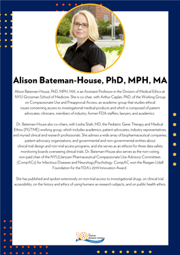 Alison Bateman-House, Phd, MPH, MA