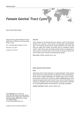 Female Genital Tract Cysts