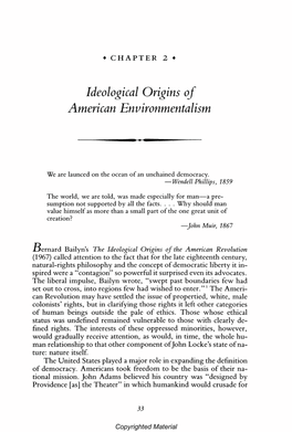 Ideological Origins of American Environmentalism