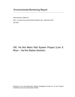 40080-013: Ha Noi Metro Rail System Project