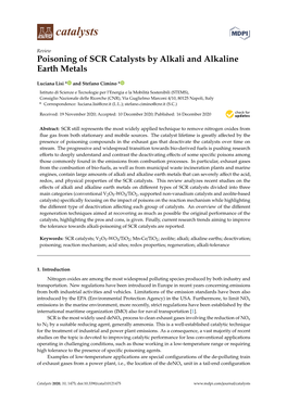 Poisoning of SCR Catalysts by Alkali and Alkaline Earth Metals