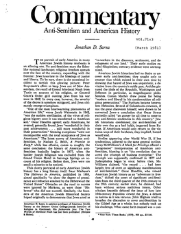 Anti-Semitism and American Histqry V0107113