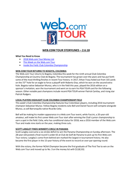 Web.Com Tour Storylines – 2.6.18