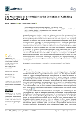 The Major Role of Eccentricity in the Evolution of Colliding Pulsar-Stellar Winds