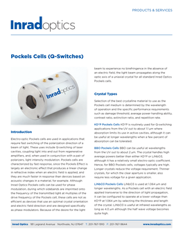 Pockels Cells (Q-Switches)