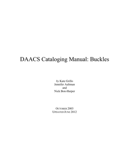 DAACS Cataloging Manual: Buckles