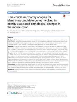 Time-Course Microarray Analysis for Identifying Candidate Genes