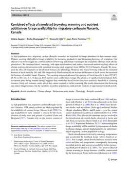 Combined Effects of Simulated Browsing, Warming and Nutrient