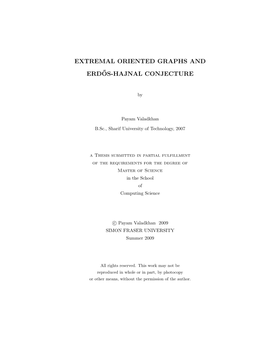 Extremal Oriented Graphs and Erd˝Os-Hajnal Conjecture