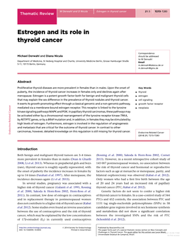 Estrogen and Its Role in Thyroid Cancer