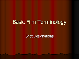 Basic Film Terminology