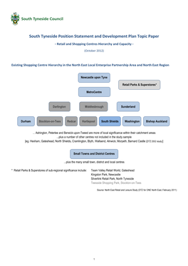 South Tyneside Position Statement and Development Plan Topic Paper